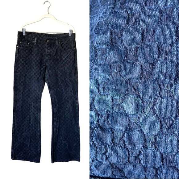 Vintage Tom Ford For Gucci Authentic Black Gray Jeans Pants Straight Leg Size 40 - Picture 1 of 9